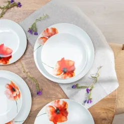 Discount MyMobel Vajilla 18 piezas amapola porcelana 1 cm