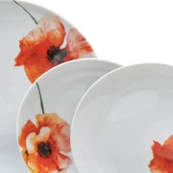 Discount MyMobel Vajilla 18 piezas amapola porcelana 1 cm