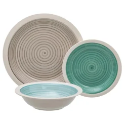 Hot MyMobel Vajilla 18 piezas azul-verde stoneware 1 cm