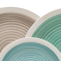 Hot MyMobel Vajilla 18 piezas azul-verde stoneware 1 cm